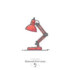 Fototapeta premium Red Balanced Arm Lamp - Line color icon