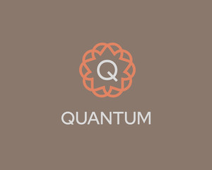 Premium letter Q vector logotype. Elegant floral frame with letter icon logo. Alphabet symbol mark.