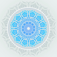 Luxury ornamental mandala design background with blue color