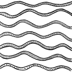 Waves of stripes with a pattern. Background of stripes that are divided into fragments.