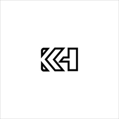 KH K H White Letter Logo Design