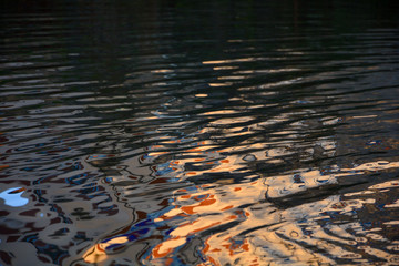 Rippled water surface with reflection