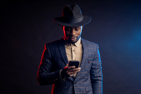 Cool African American Man On Dark Background