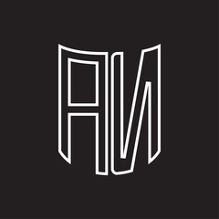 AN Logo monogram with ribbon style outline design template