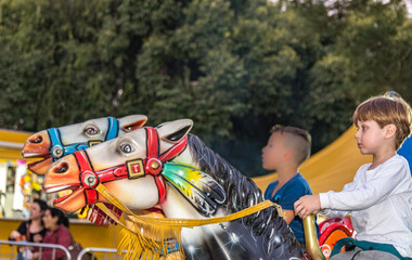 Play and happiness at the amusement park
