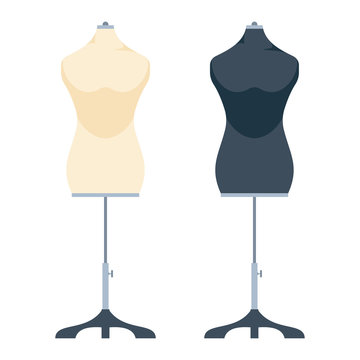 Clothing fashion mannequin vector cartoon set isolated on a white background.