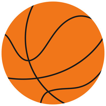 Basketball ball cartoon vector simple icon isolated on a white background.