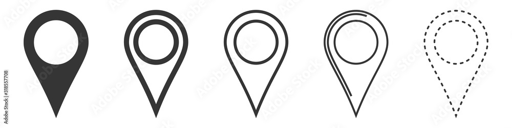 Poster set of location icons in flat style. vector icons.