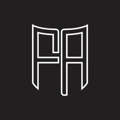 FA Logo monogram with ribbon style outline design template