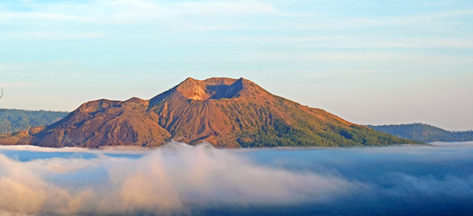 Fototapeta premium Aerial from Mt. Batur on Bali Indonesia at sunrise