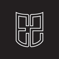 EZ Logo monogram with ribbon style outline design template