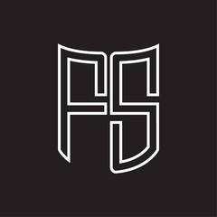 FS Logo monogram with ribbon style outline design template