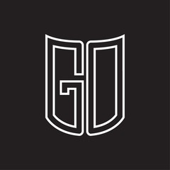 GD Logo monogram with ribbon style outline design template