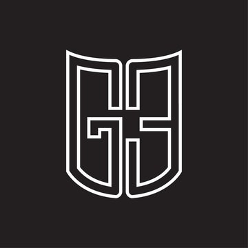recommend clip art: GE Logo monogram with ribbon style outline design template