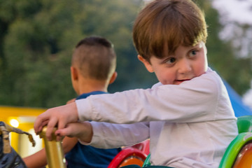 Play and happiness at the amusement park
