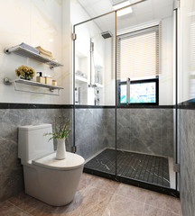 3d render of modern luxury bathroom