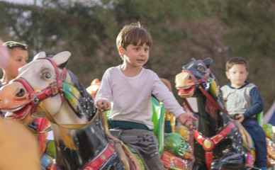 Play and happiness at the amusement park
