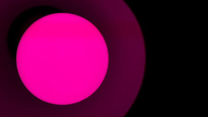 Close-up of a lamp with lilac light on a black background.