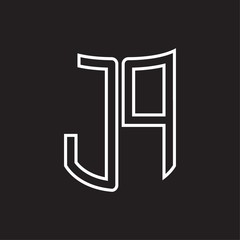 JP Logo monogram with ribbon style outline design template