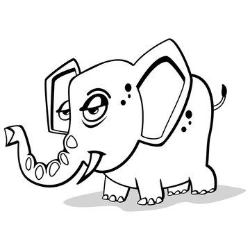 Coloring book page for children - cartoon elephant. Vector illustration.