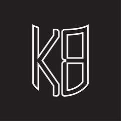 KB Logo monogram with ribbon style outline design template