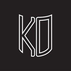 KD Logo monogram with ribbon style outline design template