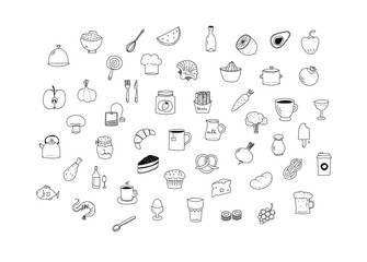 Vector Doodles Food And Accessories. - 318560503