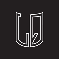 LQ Logo monogram with ribbon style outline design template