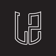 LZ Logo monogram with ribbon style outline design template