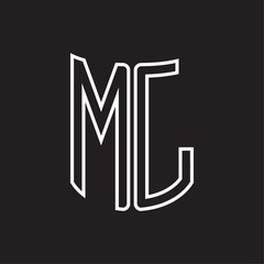 ML Logo monogram with ribbon style outline design template