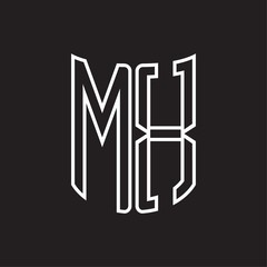 MX Logo monogram with ribbon style outline design template