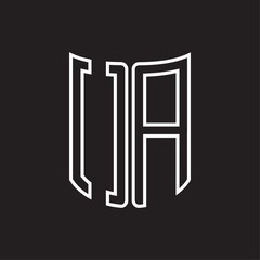 OA Logo monogram with ribbon style outline design template