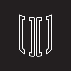 OO Logo monogram with ribbon style outline design template