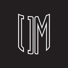 OM Logo monogram with ribbon style outline design template