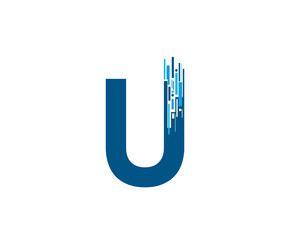 Letter U Digital Network , Technology and digital abstract line U network circuit vector logo. .