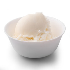 small bowl of lard, isolated on white