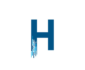 Letter H Digital Network , Technology and digital abstract line H network circuit vector logo. .