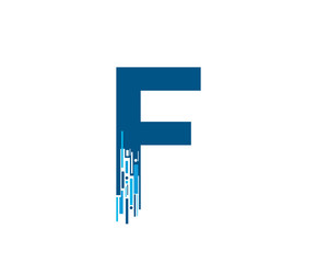 Letter F Digital Network , Technology and digital abstract line F network circuit vector logo. .