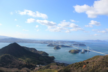 Fototapeta premium view of the bay of Imabari in Japan