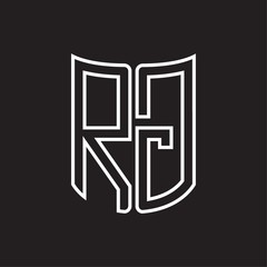 RG Logo monogram with ribbon style outline design template