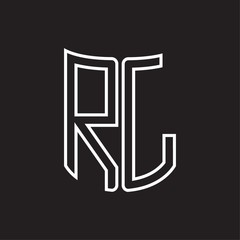 RL Logo monogram with ribbon style outline design template