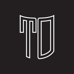 TD Logo monogram with ribbon style outline design template