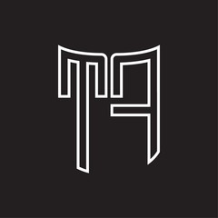 TF Logo monogram with ribbon style outline design template