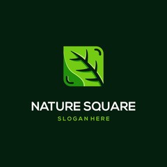 Leaf Square Gardening Abstract Naturally Icon Logo Design Template Element Vector