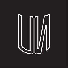 UN Logo monogram with ribbon style outline design template
