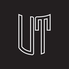 UT Logo monogram with ribbon style outline design template