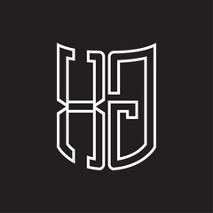 XG Logo monogram with ribbon style outline design template