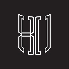 XO Logo monogram with ribbon style outline design template