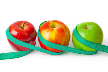 Apples and measuring tape