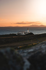 Fototapeta na wymiar Neist point lighthouse during sunset in spring